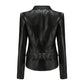 Women's Leather Jacket – Versatile Detachable Hem for Chic Style 1