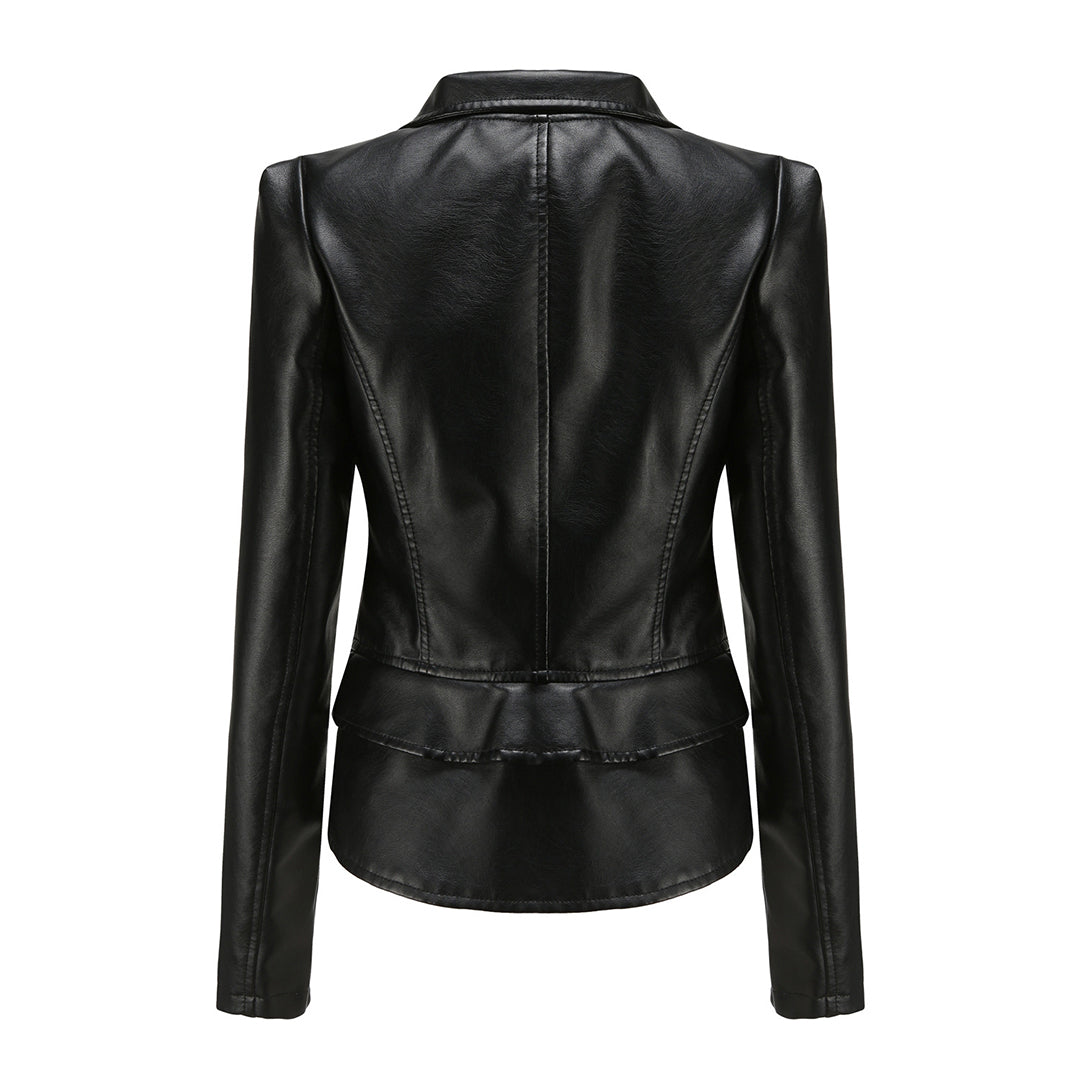 Women's Leather Jacket – Versatile Detachable Hem for Chic Style 1