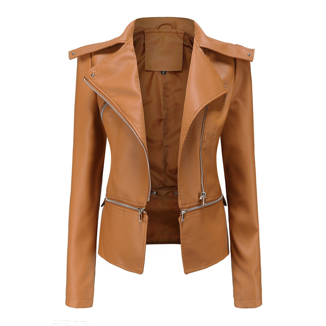 Women's Leather Jacket – Versatile Detachable Hem for Chic Style 10