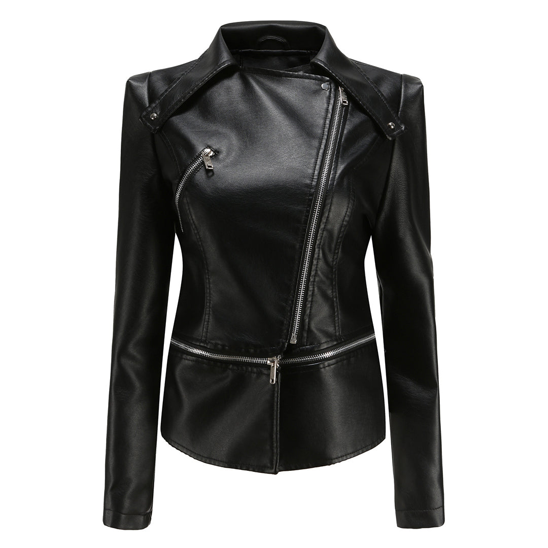 Women's Leather Jacket – Versatile Detachable Hem for Chic Style 2