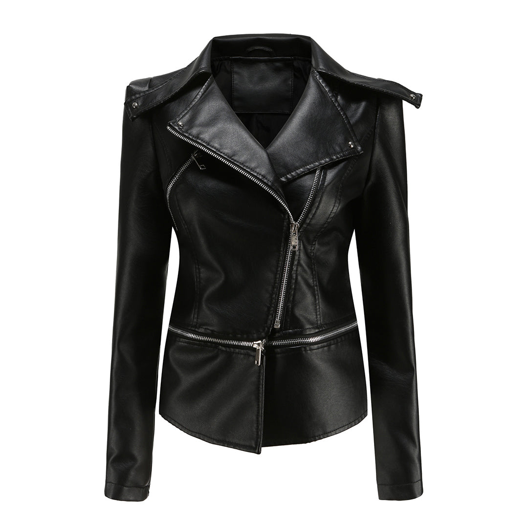 Women's Leather Jacket – Versatile Detachable Hem for Chic Style 4