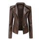 Women's Leather Jacket – Versatile Detachable Hem for Chic Style 7