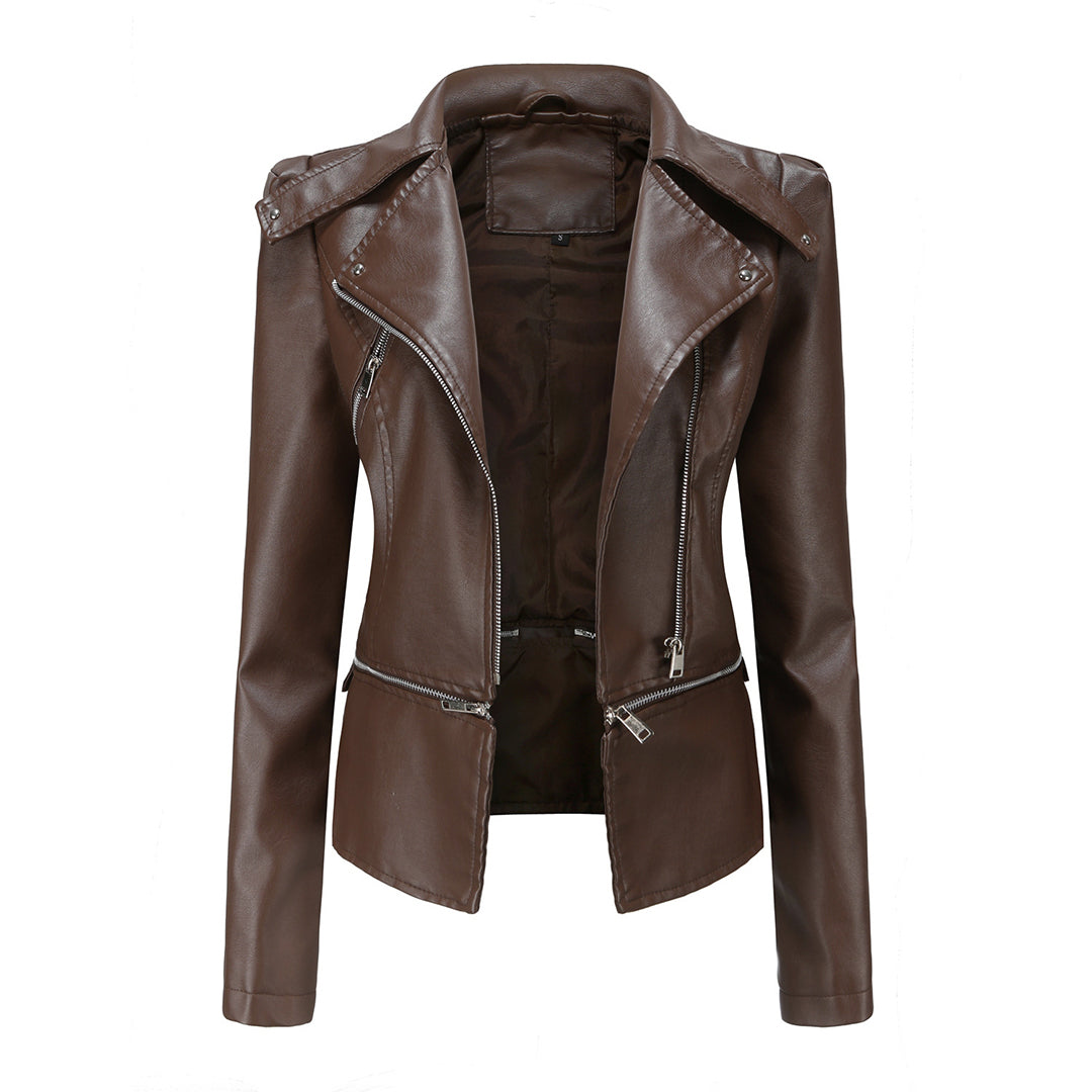 Women's Leather Jacket – Versatile Detachable Hem for Chic Style 7