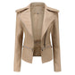 Women's Leather Jacket – Versatile Detachable Hem for Chic Style 9
