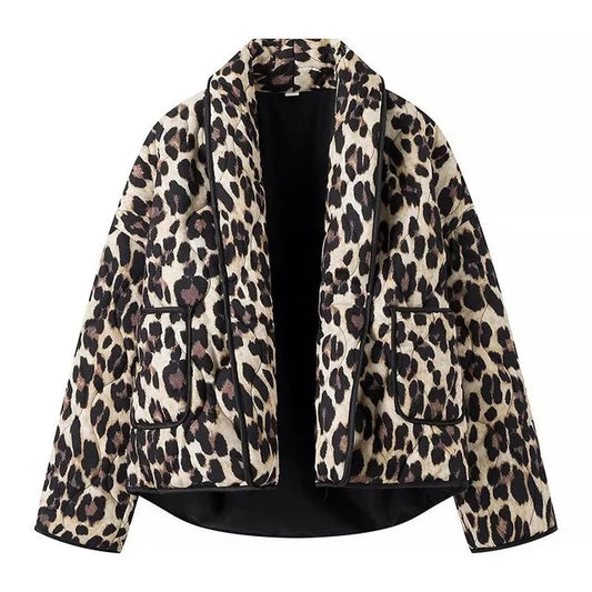 Women's Leopard Print Jacket – Chic Comfort for Casual Style 0