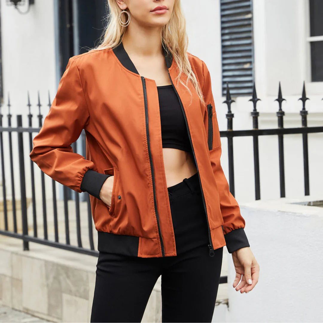 Women's Lightweight Bomber Jacket – Stylish & Versatile Layering 2