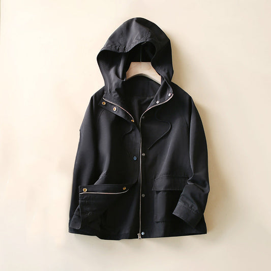 Women’s Lightweight Hooded Trench Coat – Effortless Style for Casual Days 0