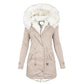 Women's Long Faux Fur Coat – Warm Padded Design for Winter 2