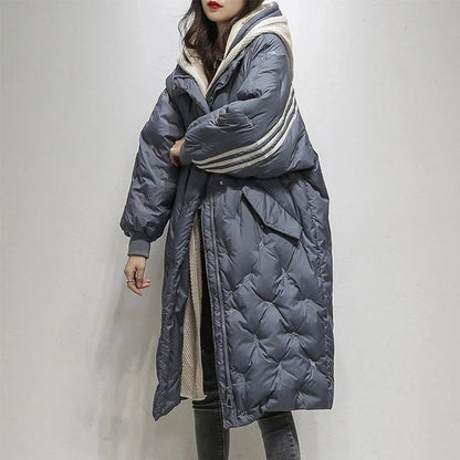 Women's Long Puffer Coat – Down Insulated for Winter Warmth 0