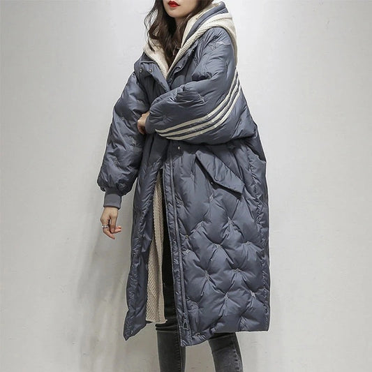 Women's Long Puffer Coat – Down Insulated for Winter Warmth 0