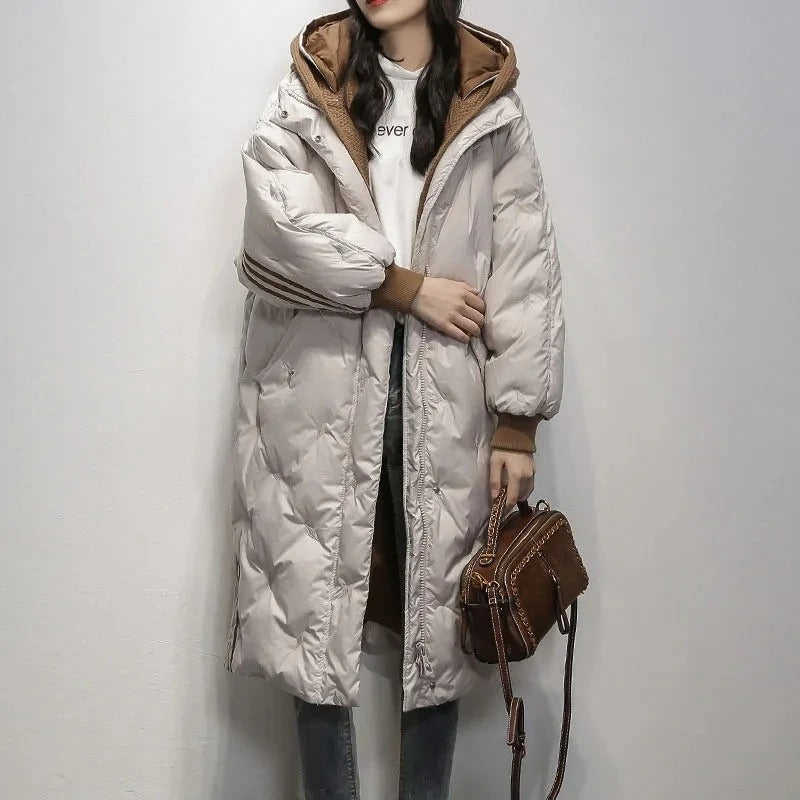 Women's Long Puffer Coat – Down Insulated for Winter Warmth 1
