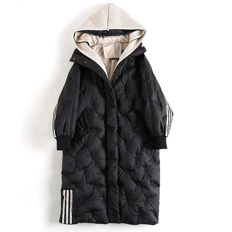 Women's Long Puffer Coat – Down Insulated for Winter Warmth 3