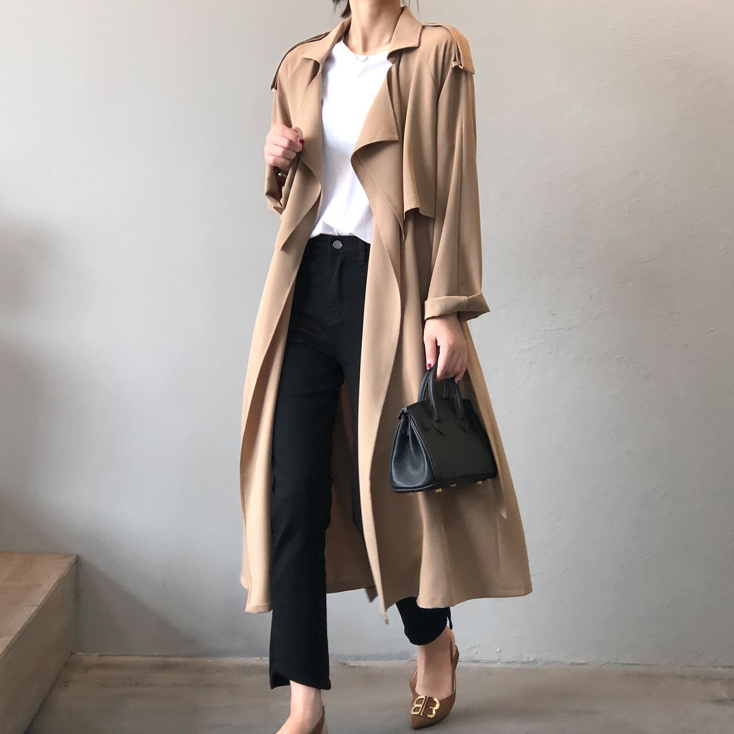 Women’s Long Trench Coat – Elegant Lapel Design for Effortless Style 2