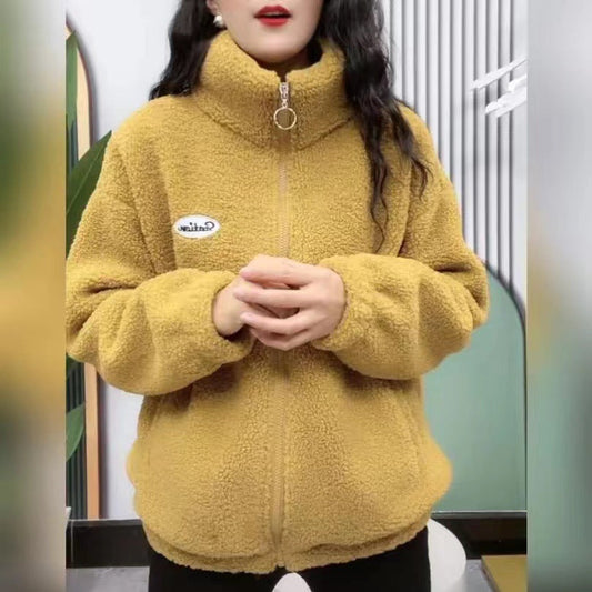Women’s Loose-Fit Teddy Jacket – Cozy Drop-Shoulder Design 0