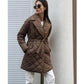 Women's Mid-Length Quilted Jacket – Elegant Lace Design for Winter 5