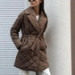Women's Mid-Length Quilted Jacket – Elegant Lace Design for Winter 7