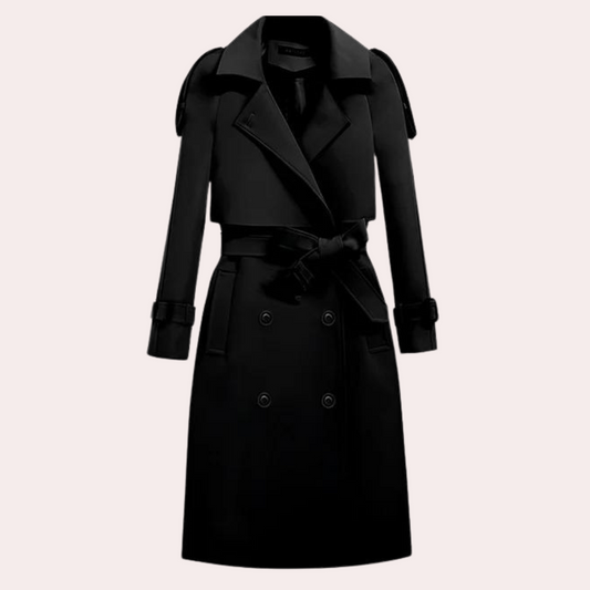 Women's Mid-Length Trench Coat – Slim Fit for Elegant Style 0