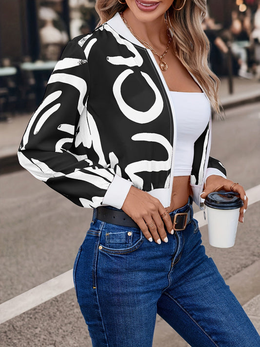 Women's Motorcycle Bomber Jacket – Loose Fit for Casual Style 0