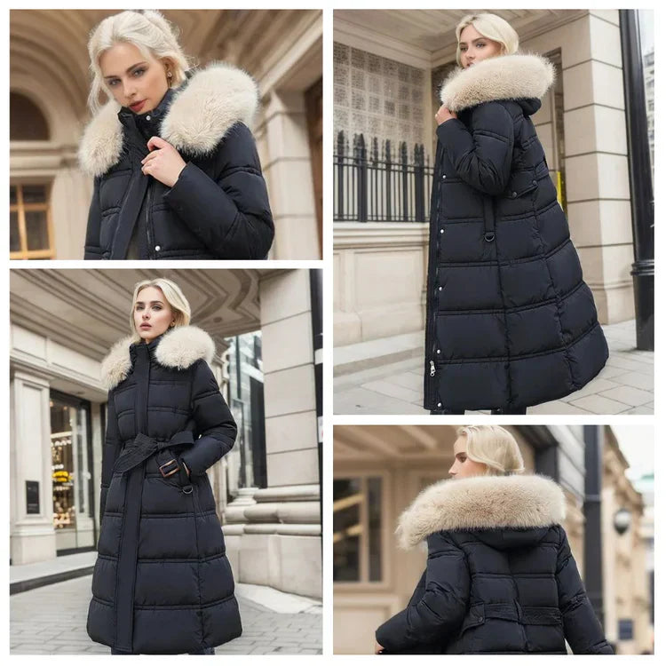Women's Over-Knee Jacket – Chic Slim Fit with Fur Collar 5
