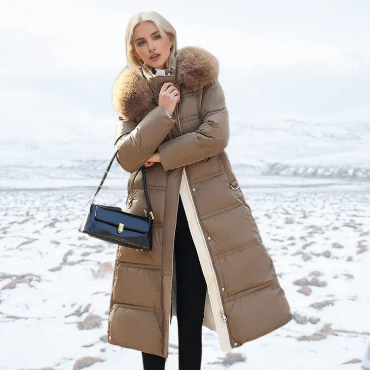Women's Over-Knee Jacket – Chic Slim Fit with Fur Collar 6