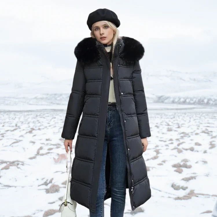Women's Over-Knee Jacket – Chic Slim Fit with Fur Collar 7