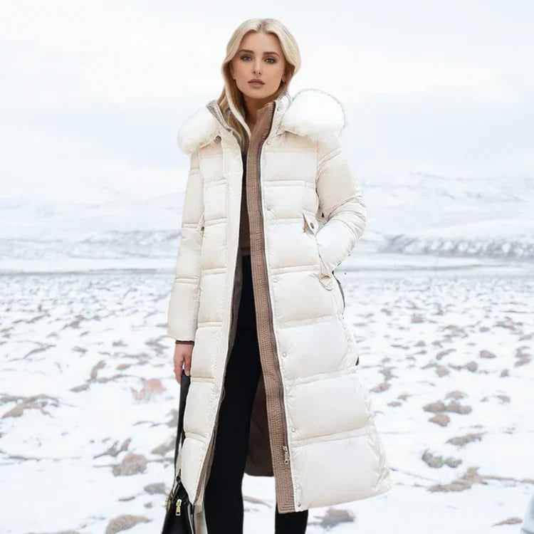 Women's Over-Knee Jacket – Chic Slim Fit with Fur Collar 9