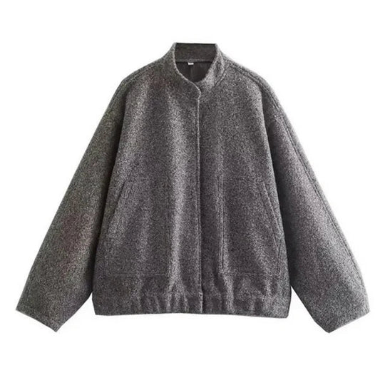 Women's Oversized Bomber Jacket – Chic & Comfortable Fall Layer 0