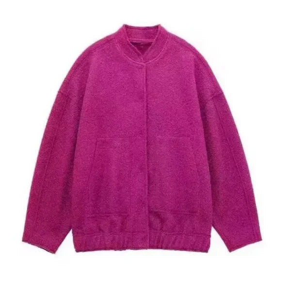 Women's Oversized Bomber Jacket – Chic & Comfortable Fall Layer 10