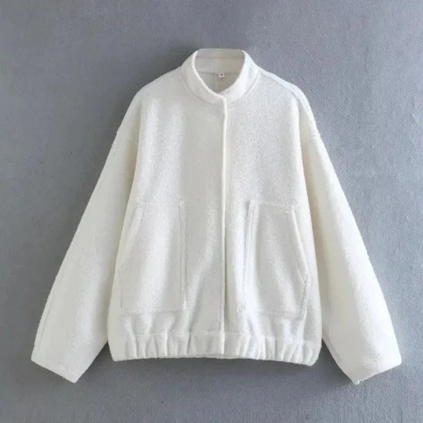 Women's Oversized Bomber Jacket – Chic & Comfortable Fall Layer 3