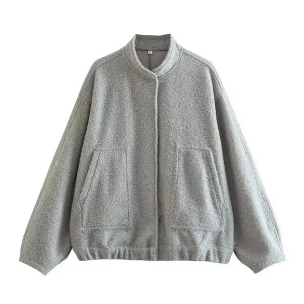 Women's Oversized Bomber Jacket – Chic & Comfortable Fall Layer 4