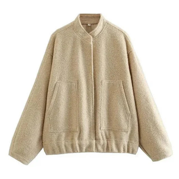 Women's Oversized Bomber Jacket – Chic & Comfortable Fall Layer 6