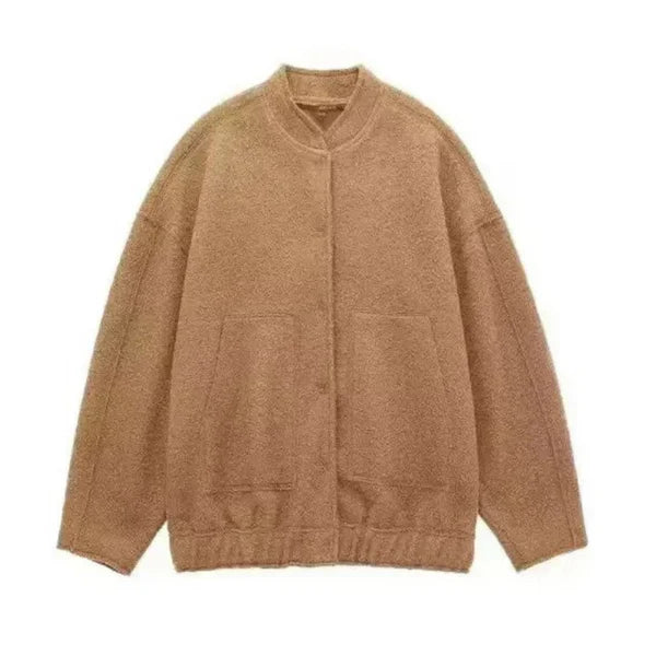 Women's Oversized Bomber Jacket – Chic & Comfortable Fall Layer 7