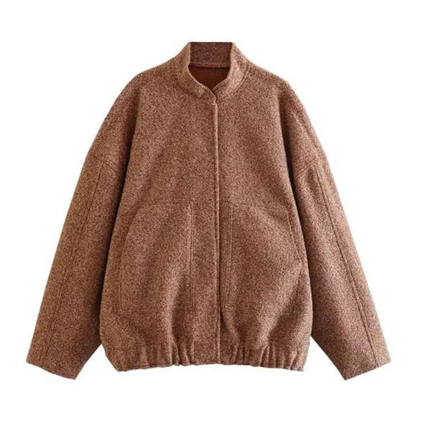 Women's Oversized Bomber Jacket – Chic & Comfortable Fall Layer 8
