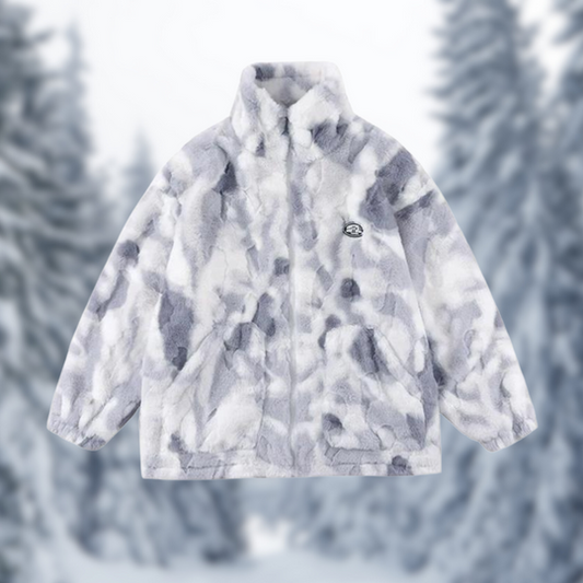 Women's Oversized Fleece Jacket – Cozy Tie-Dye Winter Style 0