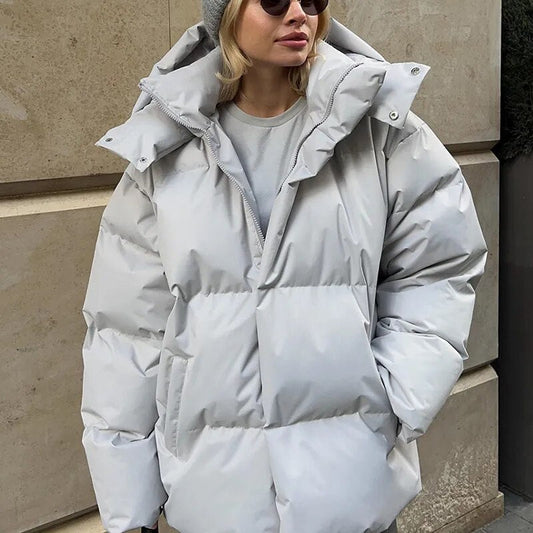 Women's Oversized Puff Jacket – Cozy Hood for Chilly Days 0