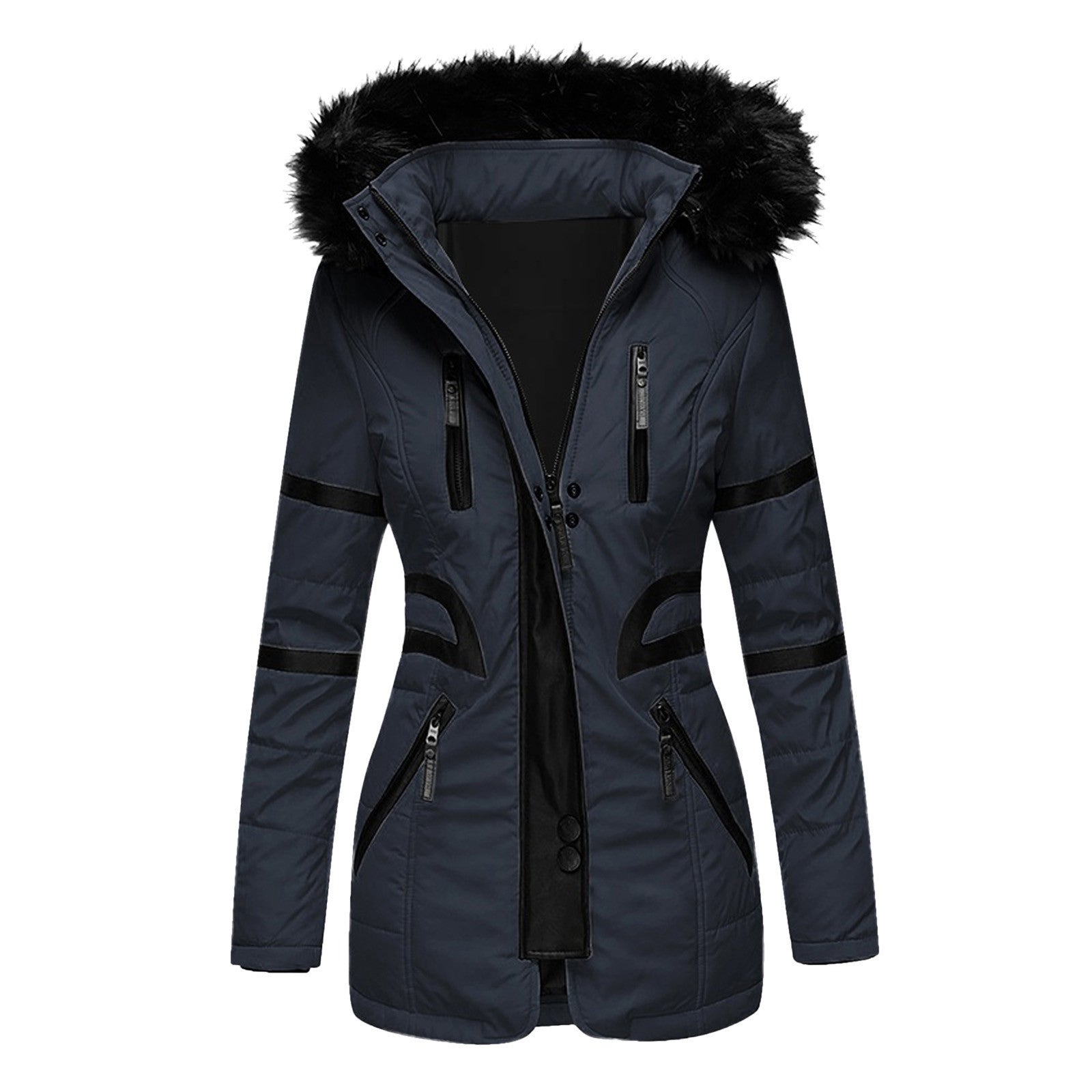 Women's PU Leather Jacket – Chic Fur Collar for Winter Warmth 4