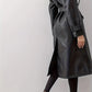 Women's PU Leather Trench Coat – Chic Belted Design for Fall 4