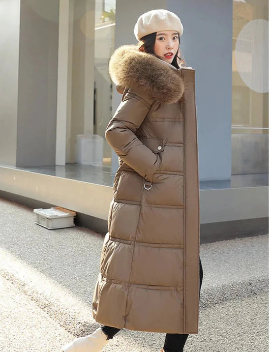 Women's Padded Winter Jacket – Cozy Faux Fur Collar Design 0