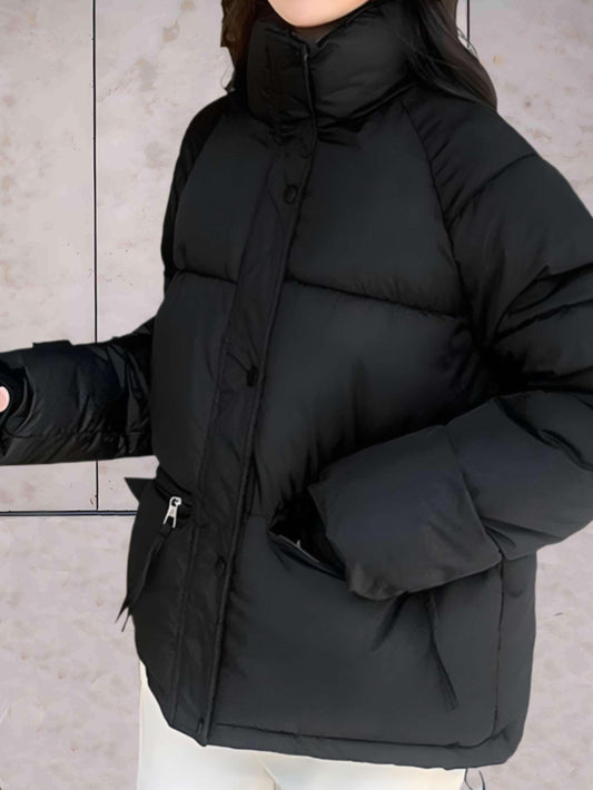 Women's Parka Coat – Stylish Warmth with Stand-Up Collar 0