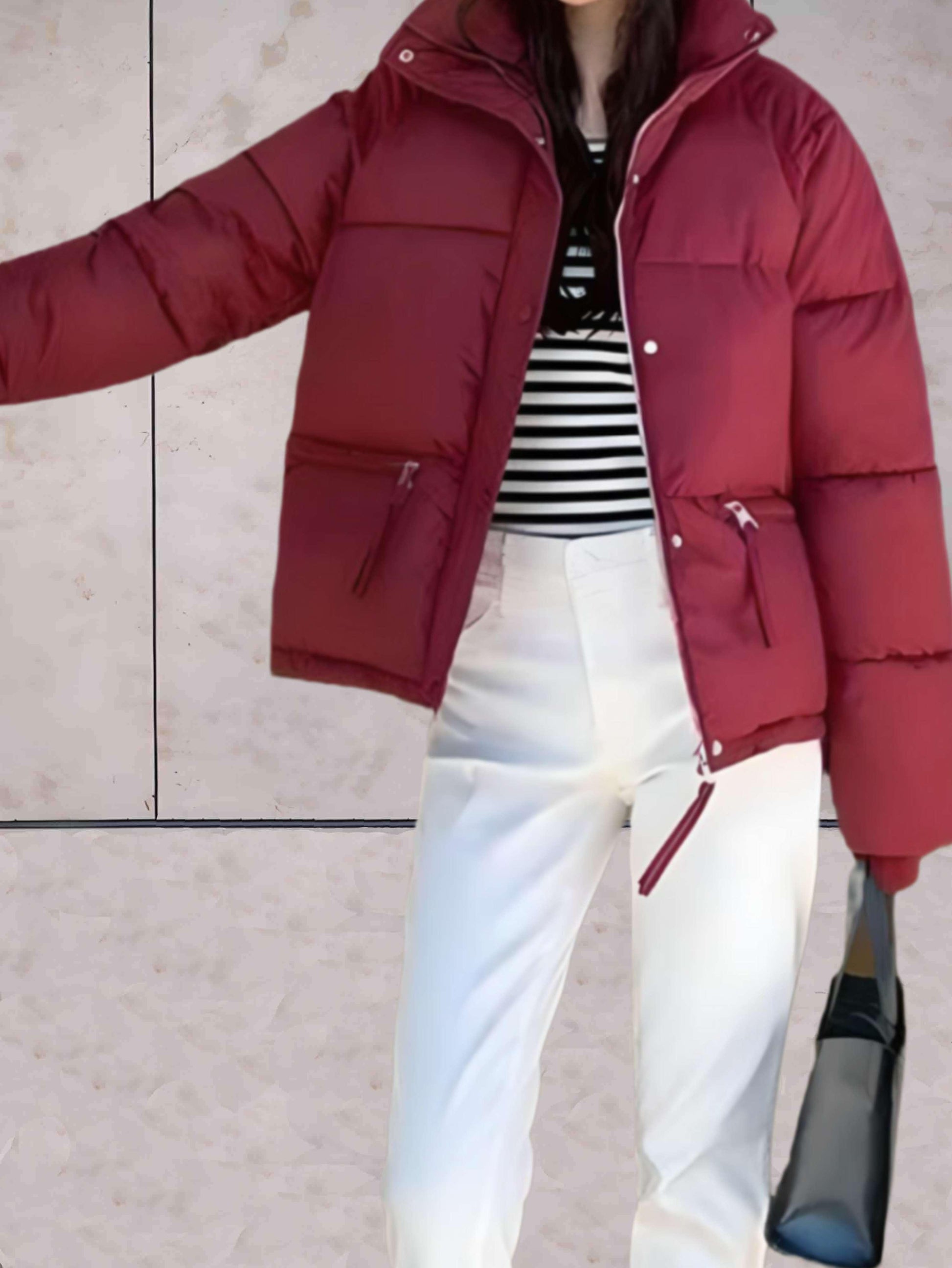 Women's Parka Coat – Stylish Warmth with Stand-Up Collar 8