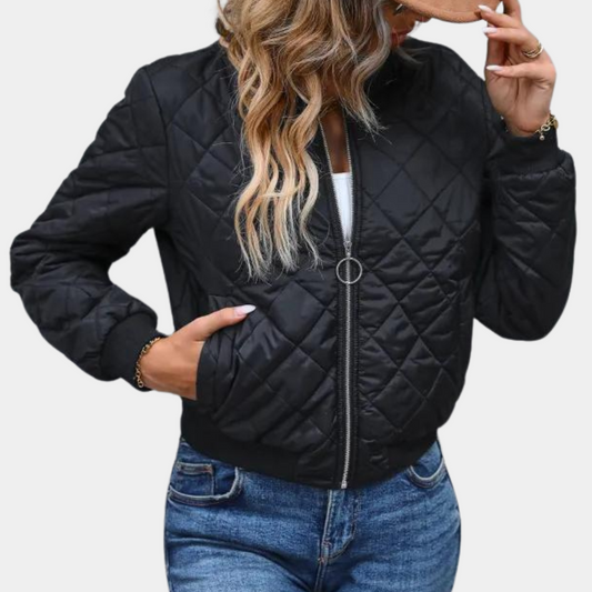 Women's Plaid Baseball Jacket – Soft Cotton for Fall Comfort 0