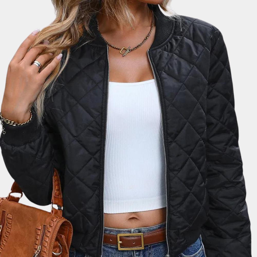 Women's Plaid Baseball Jacket – Soft Cotton for Fall Comfort 1