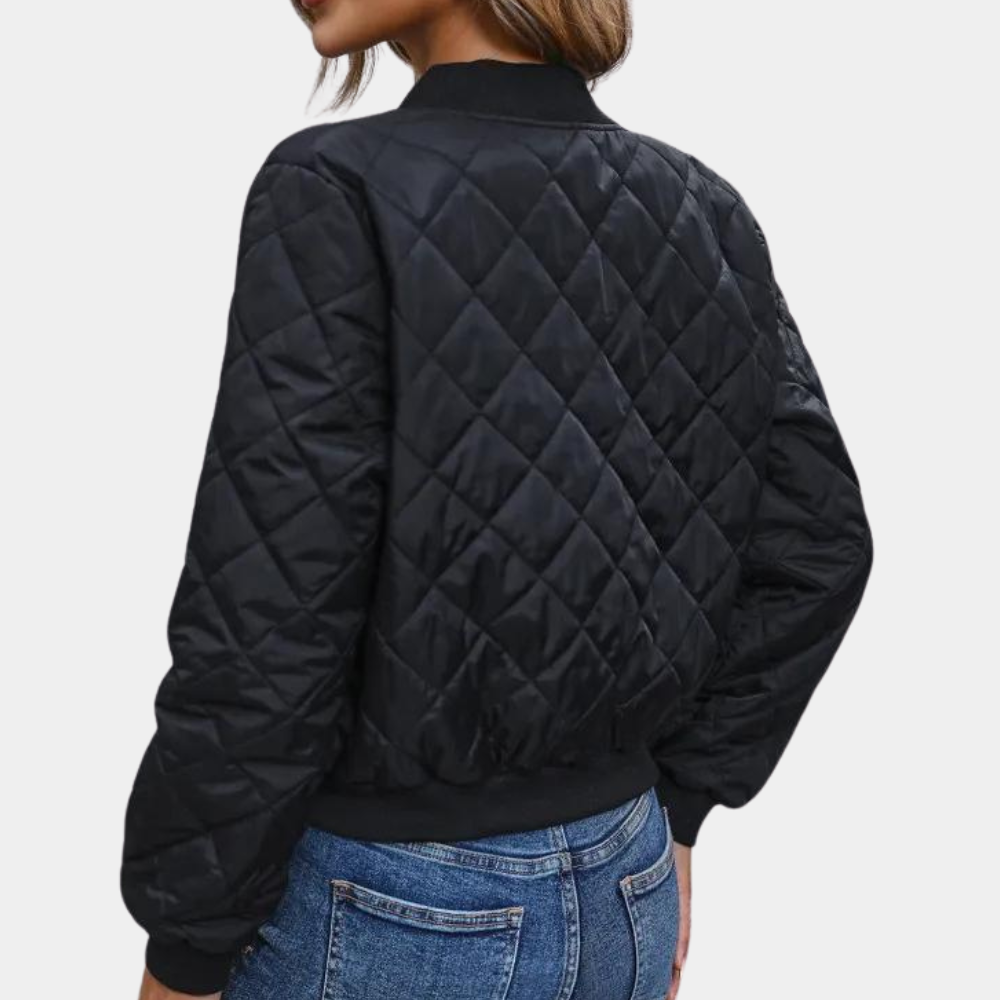 Women's Plaid Baseball Jacket – Soft Cotton for Fall Comfort 2