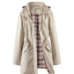 Women's Plaid Hooded Trench Coat – Stylish & Windproof Comfort 1
