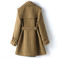 Women's Plaid Trench Coat – Chic Belted Design for Effortless Style 1