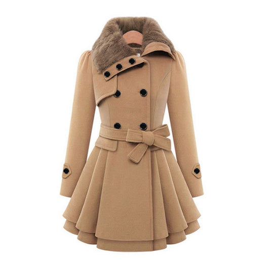 Women's Plus-Size Woolen Coat – Chic Double-Breasted Design 0