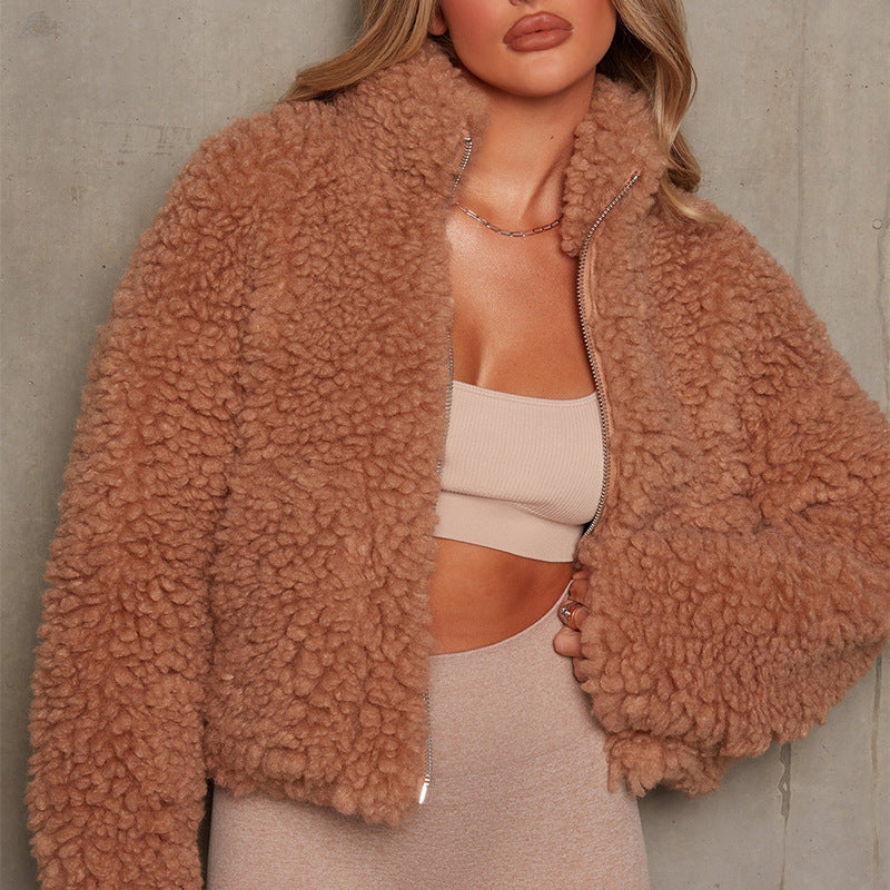 Women's Plush Lambswool Jacket – Cozy Warmth for Winter Days 1