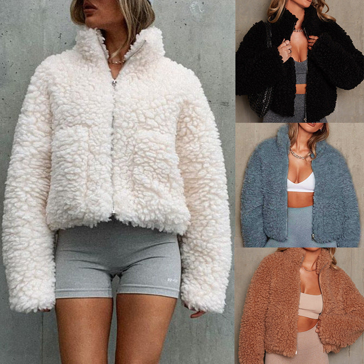 Women's Plush Lambswool Jacket – Cozy Warmth for Winter Days 8