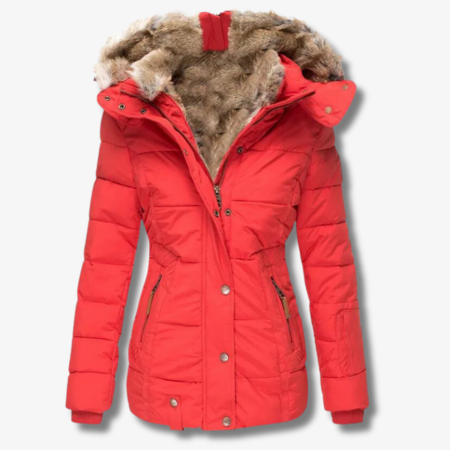 Women's Puffer Coat – Cozy Faux Fur Hood for Winter Warmth 0