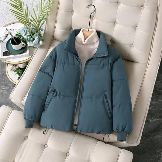 Women's Puffer Jacket – Stylish Warmth with Stand Collar 0